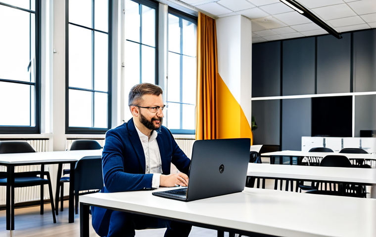 **Image Prompt 1:** A bright and modern co-working space in Bratislava, Slovakia, showcasing diverse professionals collaborating on laptops and in meetings, fully clothed in business casual attire, safe for work, depicting a professional and family-friendly environment, emphasizing perfect anatomy and natural proportions, high-resolution, appropriate content.