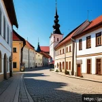 슬로바키아 레보차 유네스코 유산 - A picturesque medieval old town street in Levoca, Slovakia, showcasing well-preserved Gothic and Ren...
