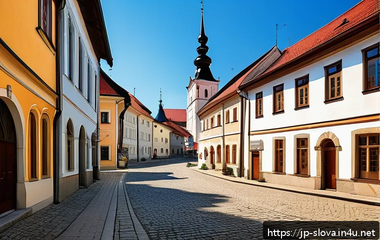 슬로바키아 레보차 유네스코 유산 - A picturesque medieval old town street in Levoca, Slovakia, showcasing well-preserved Gothic and Ren...